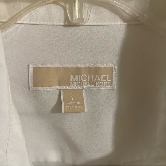 Michael Kors White Zip-Up Blouse - Picture 2 of 8